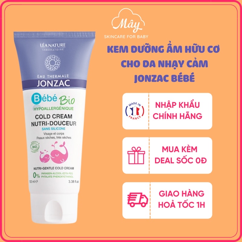 [Nhập khẩu chính hãng]Kem dưỡng ẩm hữu cơ từ nước khoáng nhiệt Eau Thermale Jonzac cho bé từ sơ sinh