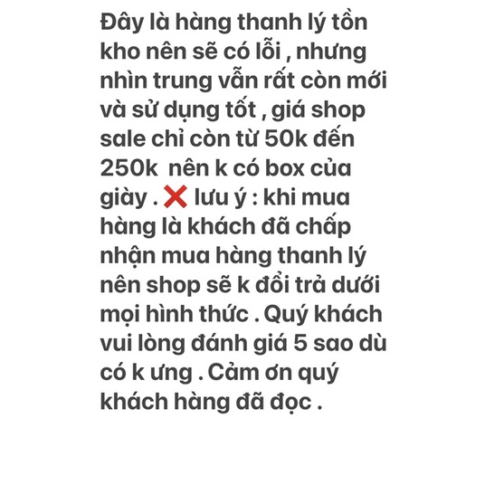 HÀNG TỒN KHO HÀNG THANH LÝ