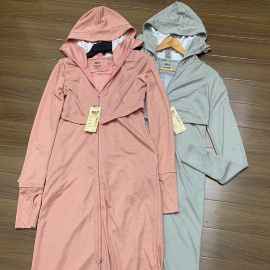 Áo chống nắng nữ toàn thân Muji 1 lớp, áo choàng toàn thân chất vải chống tia UV thoáng mát, thông hơi | BigBuy360 - bigbuy360.vn
