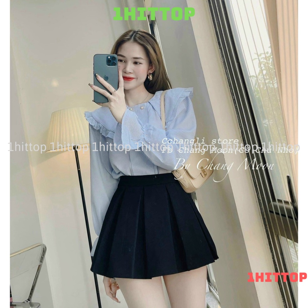 Áo babydoll tay bèo 2 màu hàng đẹp HA0005 1hittop