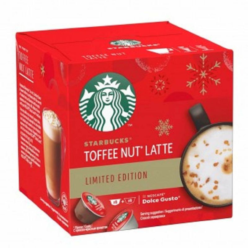 Hộp 12 viên cà phê Dolce Gusto Starbucks Toffee Nut Latte sản xuất tại Đức HSD 31/08/2024