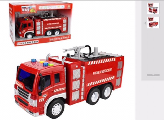 Combo 2 xe cứu hỏa mô hình xe cứu hỏa phun nước thật tỉ lệ 1:16