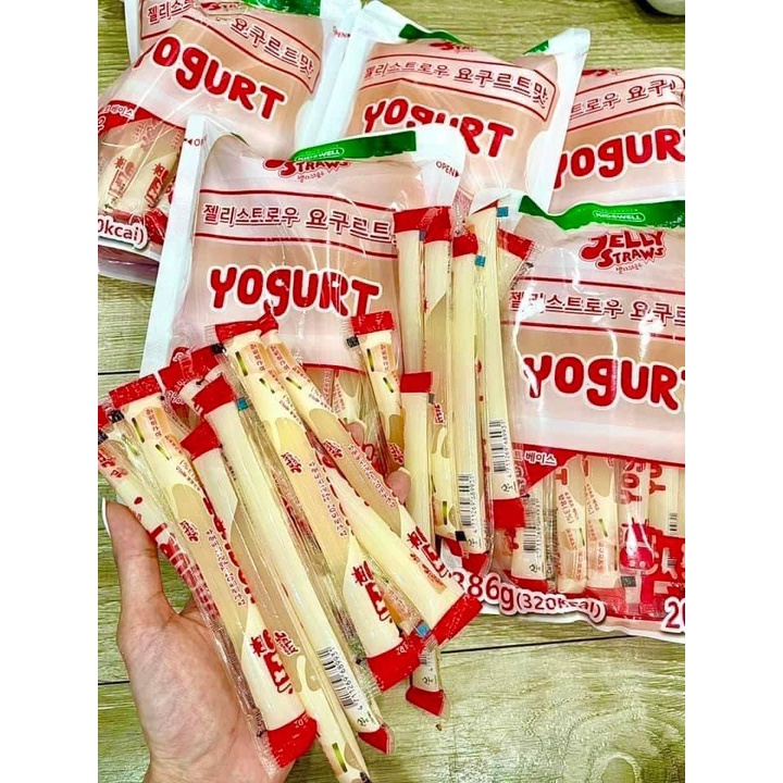 Thạch rau câu sữa chua ⚡ CỰC NGON ⚡ Thạch rau câu que Yogurt Kidswell Jellystraws Hàn Quốc chua ngọt, mềm, dai dai