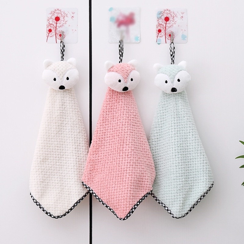 Khăn treo lau tay hình thú thấm hút tốt ( shop giao màu ngẫu nhiên )