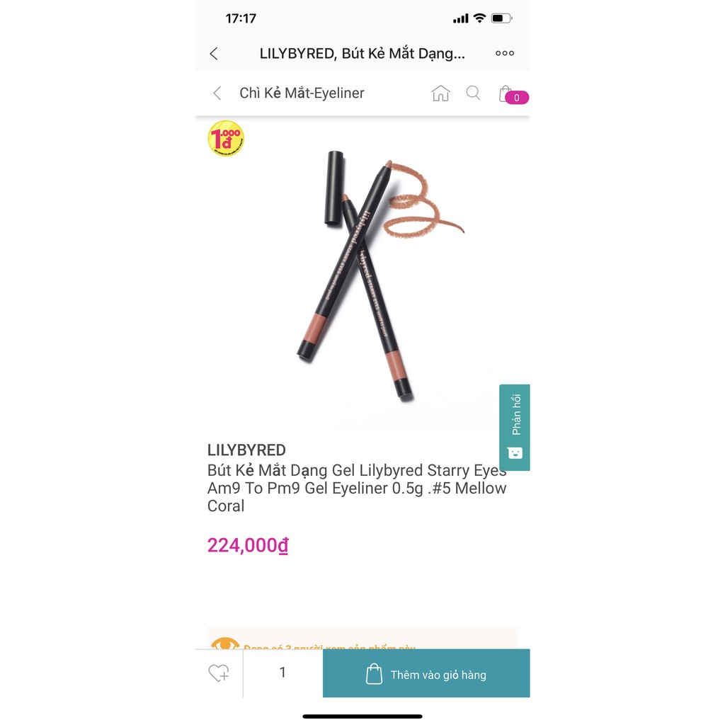 Gel kẻ mắt eyeliner dạng bút chống trôi LILYBYRED màu (đen) và (nâu) | BigBuy360 - bigbuy360.vn