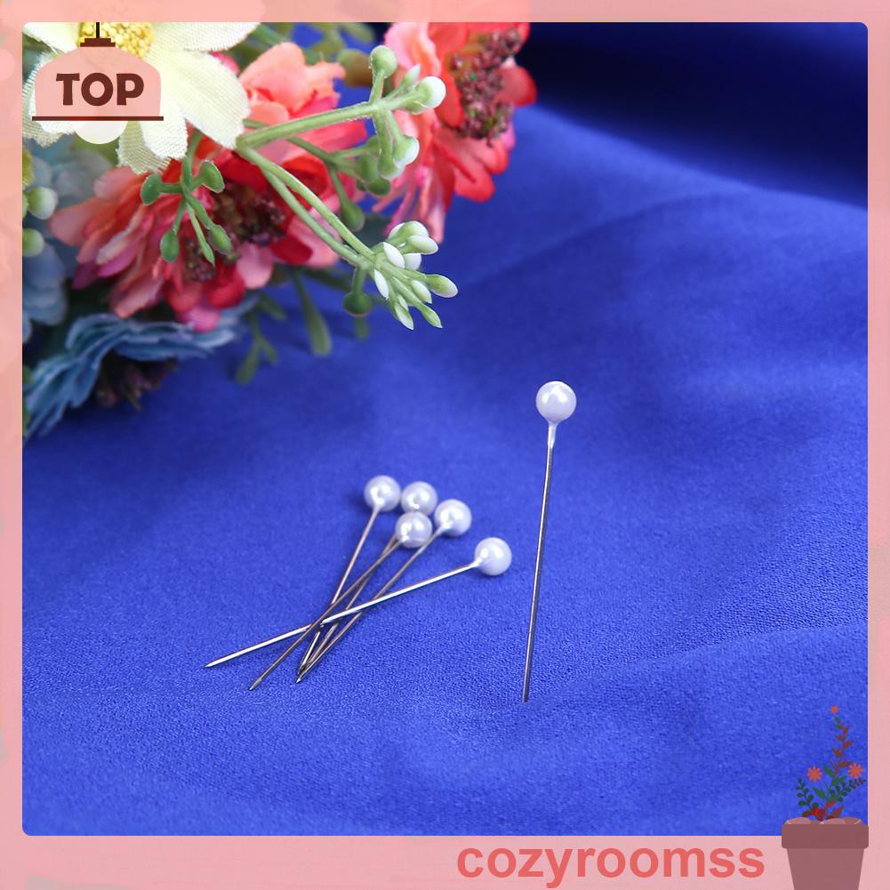 Cozyroomss 100pcs Round Pearl Head Sewing Needles Stitch Pins Wedding Bride Pins