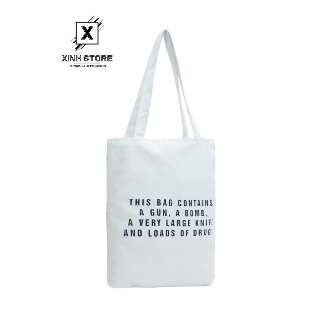 [Mã WABRBAGS giảm 20K đơn 99K] Túi Vải Đeo Vai Tote Bag This Bag Kem