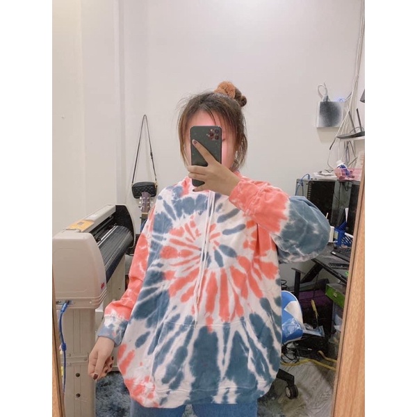 Áo hoodie loang màu form unisex