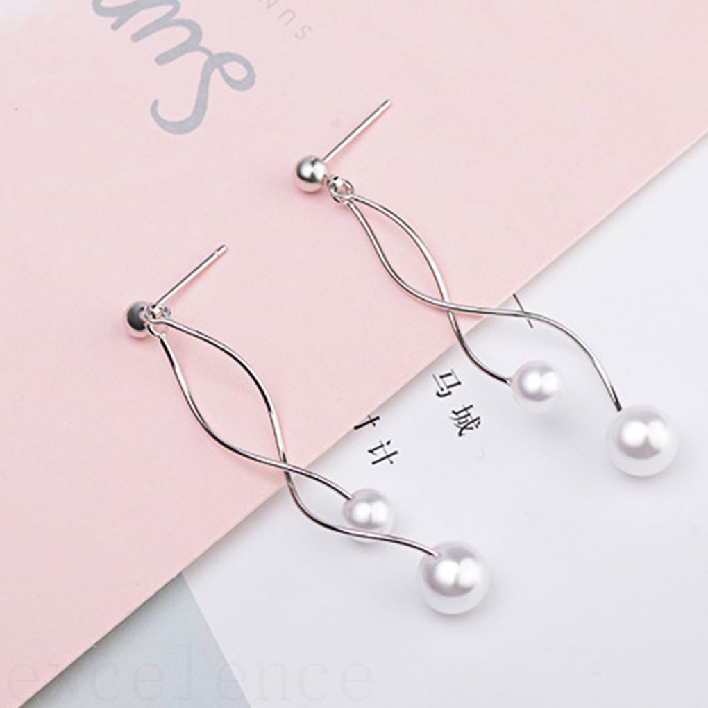 Bông Tai Dài Đính Ngọc Trai Giả Cho Nữ 1 Cặp