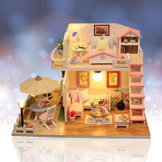 Mô hình nhà gỗ diy - pink loft m033