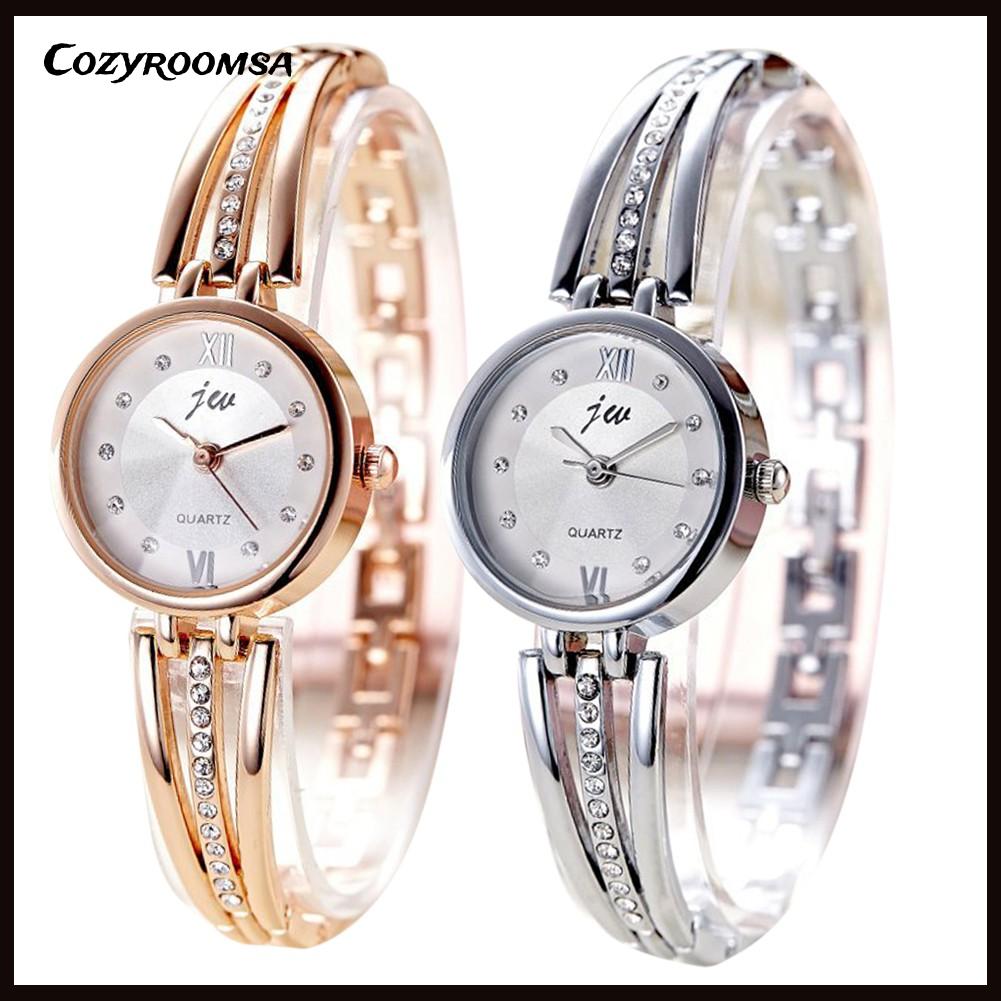 Đồng hồ kim loại đính đá sang trọng dành cho nữ