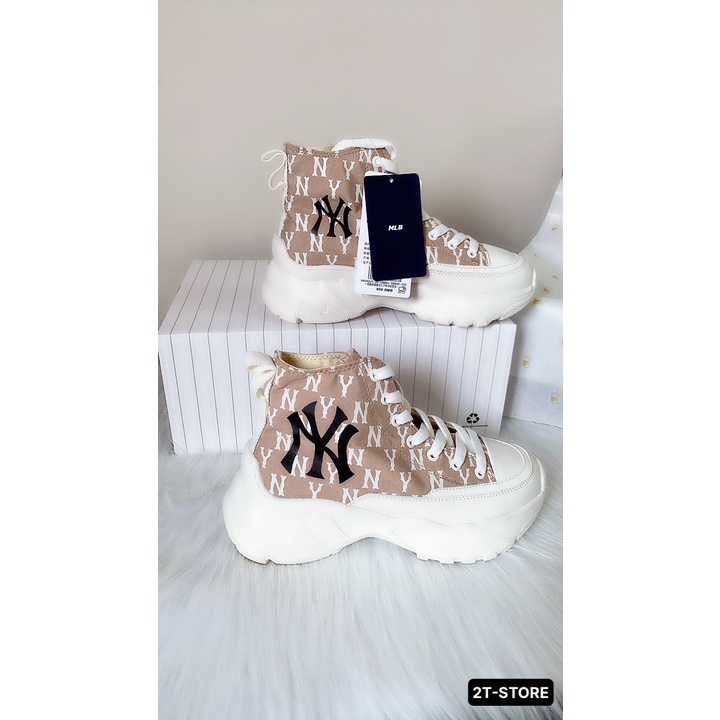 [CHÍNH HÃNG+FULL BOX,TAG] GIÀY SNEAKER MLB CHUNKY HIGH MONO BROWN NY