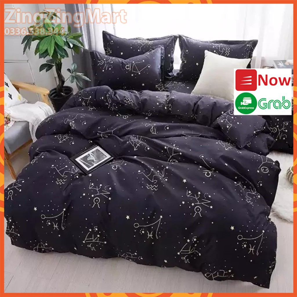 Vỏ Chăn Ga gối Sét 5 Món, vỏ gối 50x70cm, Vỏ chăn có khóa kéo chất Poly cotton