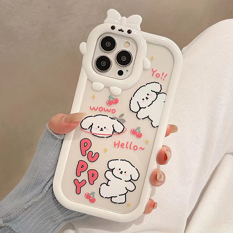 Ốp Điện Thoại Hình Chú Chó Quái Vật 3D Bảo Vệ Lens Cho iPhone 11 13promax 12 7Plus X XR XSMAX