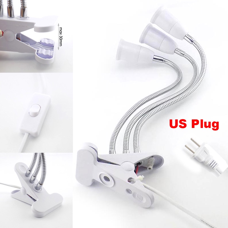 Giá Đỡ Đèn LED 3 Đầu E27 Có Công Tắc Bật / Tắt Linh Hoạt Cho Cây Trồng