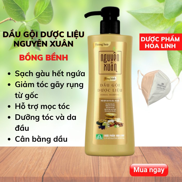 Dầu gội Nguyên Xuân Gội xả Dược liệu Thảo dược Bồng bềnh Dưỡng Tóc Sạch Gàu Giảm Gãy Rụng - Hương thơm ngát