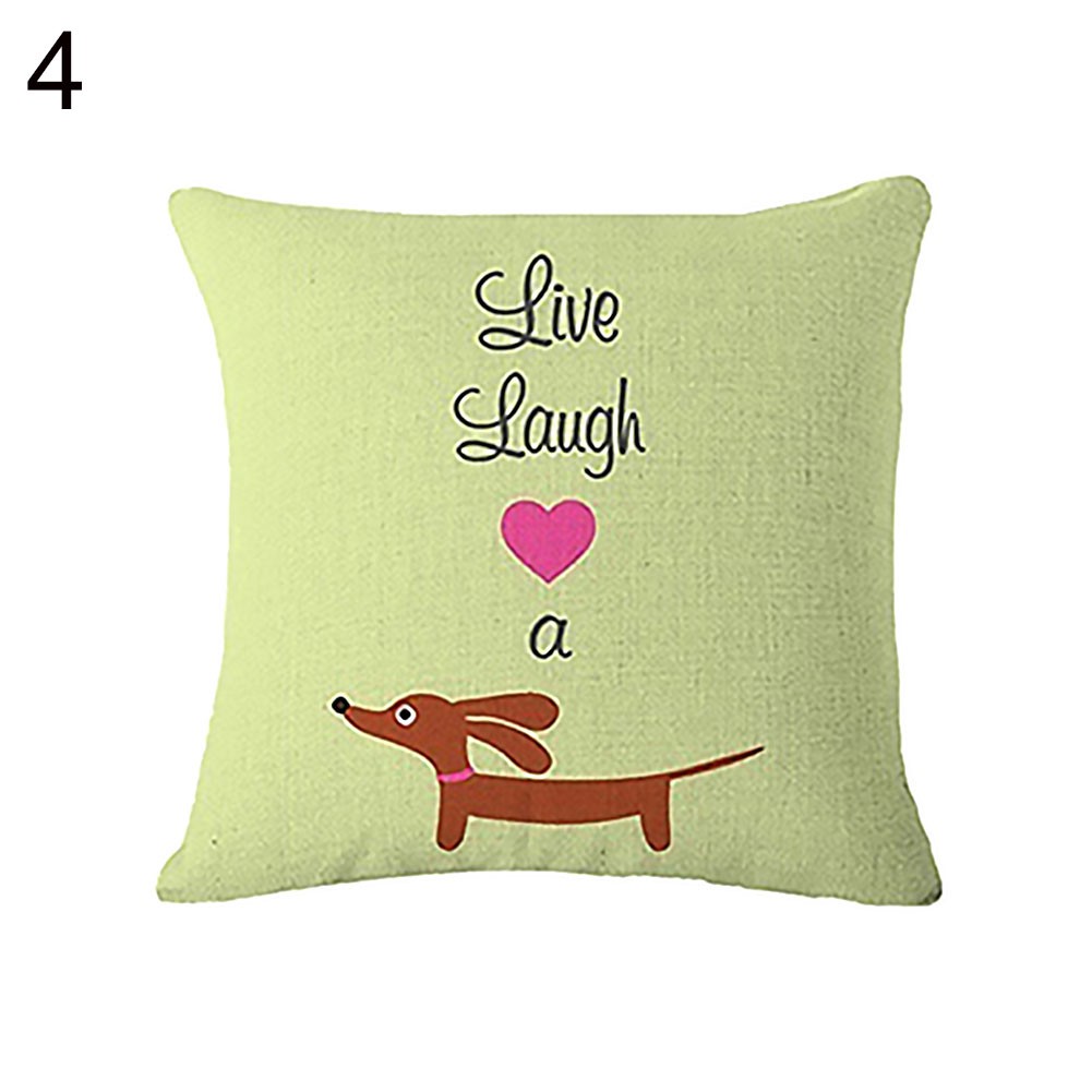 Vỏ gối trang trí hình dấu chân cún dachshund b17 có khóa kéo ẩn xinh xắn