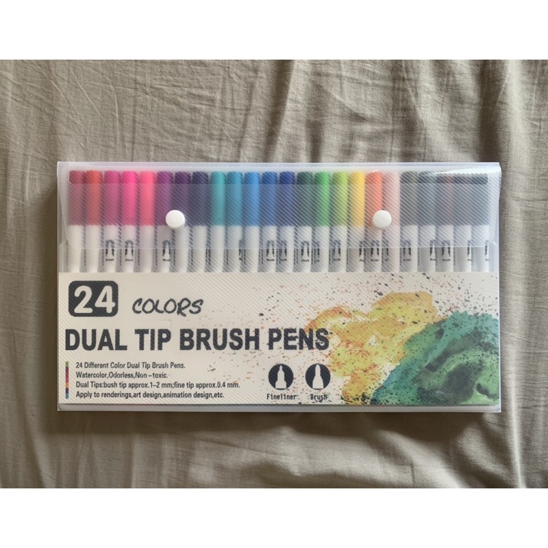 Set 24 Màu Bút Brush Màu - Dual Tip Brush Pen - Bộ 24 Cây Dual Tip Marker