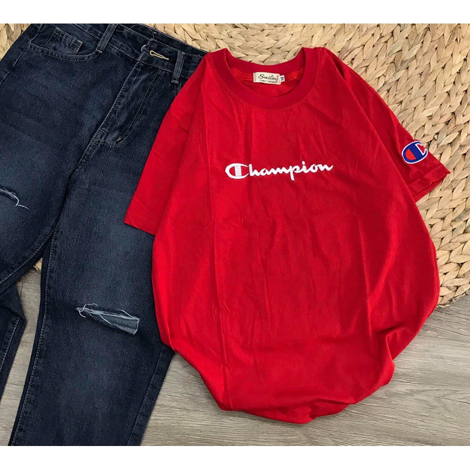 ÁO THUN CHAMPION TRẮNG STREETWEAR UNISEX - ÁO THUN TAY LỠ - ÁO THUN NAM - ÁO PHÔNG NAM - ÁO THUN UINISEX - ÁO OVERSIZE | BigBuy360 - bigbuy360.vn