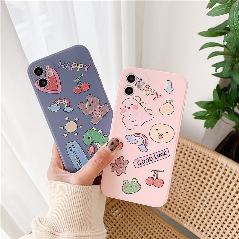 Ốp lưng iphone khủng long cạnh vuông BVC 6/6plus/6s/6splus/7/7plus/8/8plus/x/xr/xs/11/12/pro/max/plus/promax