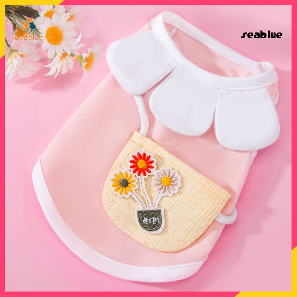 【s3】Áo Ba Lô Hai Chân Vải Cotton In Hình Hoa Dành Cho Thú Cưng