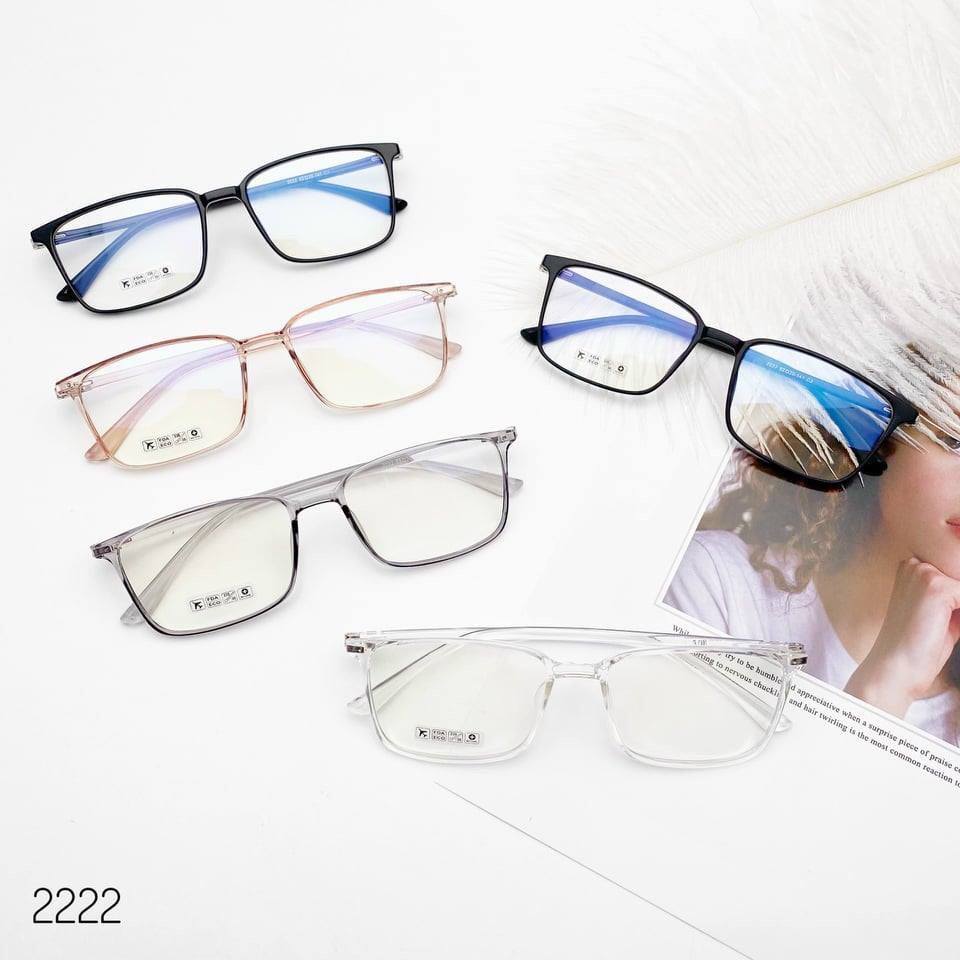 Gọng Kính Cận Vuông Nam Nữ Nhựa Dẻo 2222 Gọng Kính Mắt Vuông Thời Trang Hàn Quốc Miineyewear