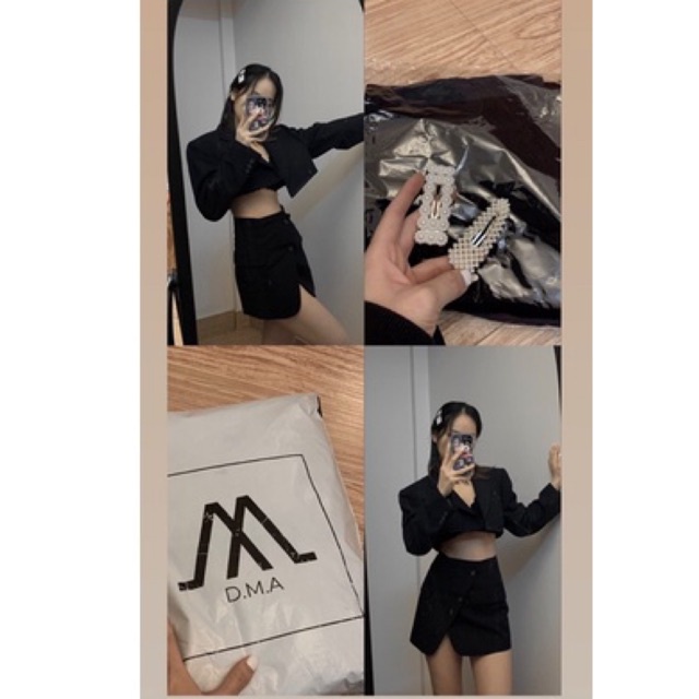 Set áo khoác CROP TOP BLAZER Châu Âu high fashion chuẩn xịn 2hand like new (lựa mẫu IG dma.fashions ) | BigBuy360 - bigbuy360.vn