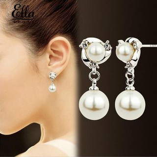 Bông tai đính ngọc trai giả dáng dài sang trọng phong cách công chúa