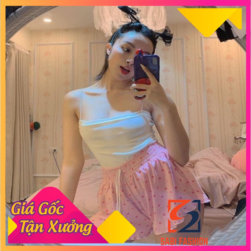 [VIDEO THẬT] Quần đùi nữ thái lan ống rộng chấm bi mặc nhà FREE SIZE DƯỚI 70KG - Quần sooc nữ bánh bèo SABI SHOP | BigBuy360 - bigbuy360.vn