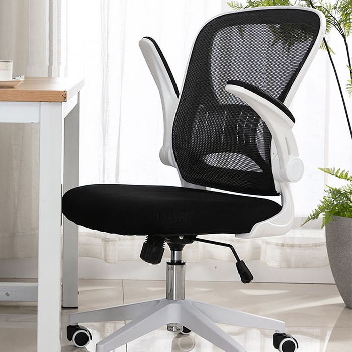 Ghế Văn Phòng Lưng Lưới Chân Xoay, Ghế Làm Việc Vi Tính Điều Chỉnh Tay, Chân Thép Cao Cấp GHP024