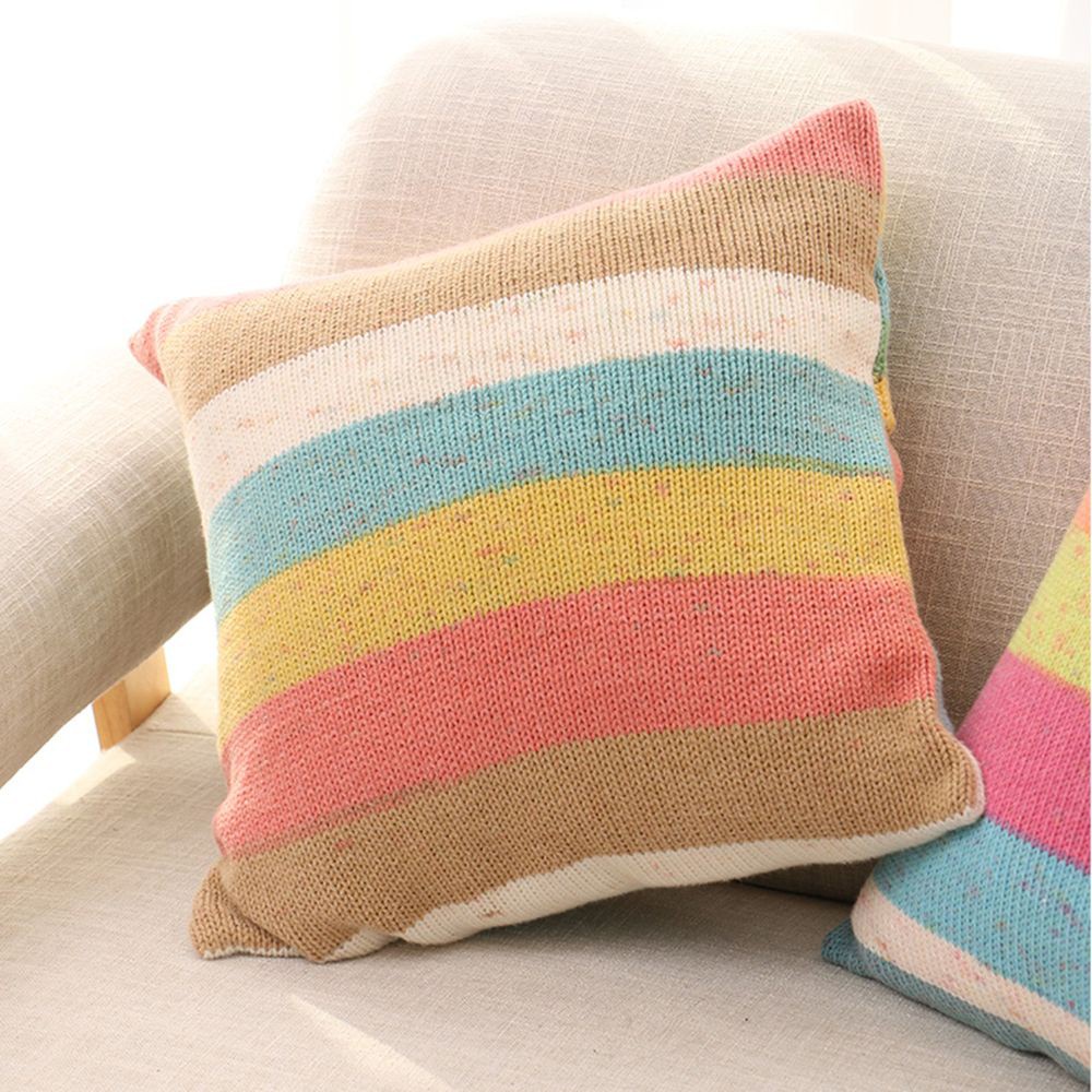 Cuộn Len Cotton Mềm 100G Màu Cầu Vồng Dùng Đan Khăn Choàng/Sofa