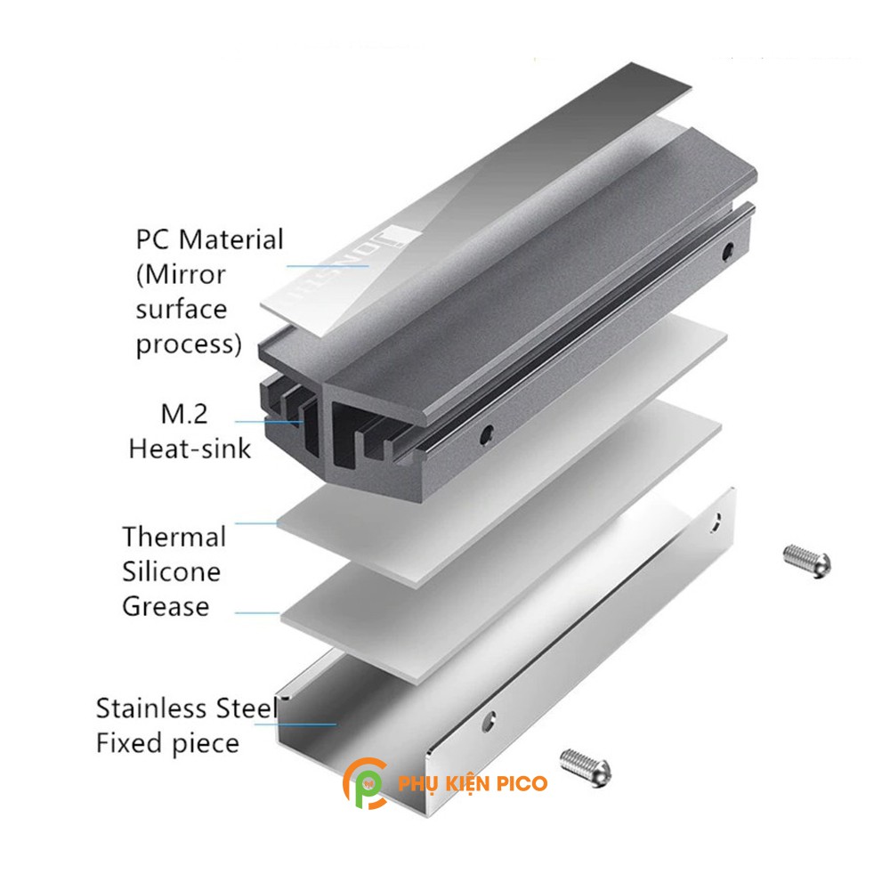 Tản nhiệt SSD M2 Jonsbo nhôm nguyên khối - Ốp tản nhiêt SSD M2 Nvme chính hãng Jonsbo Radiator