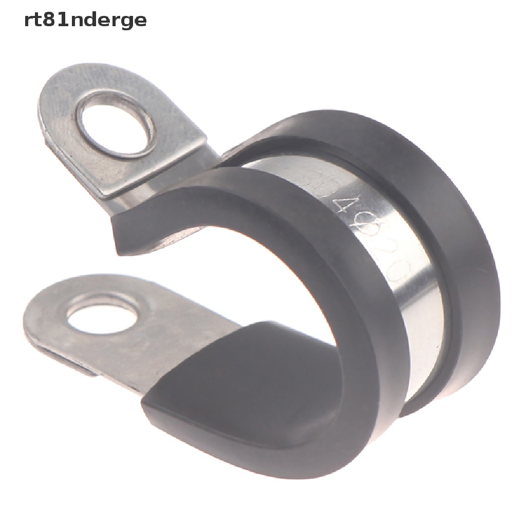 【ge】 2pcs 304 Stainless Steel Rubber Lined P Clips Cable Mounting Hose Pipe Clamp  .