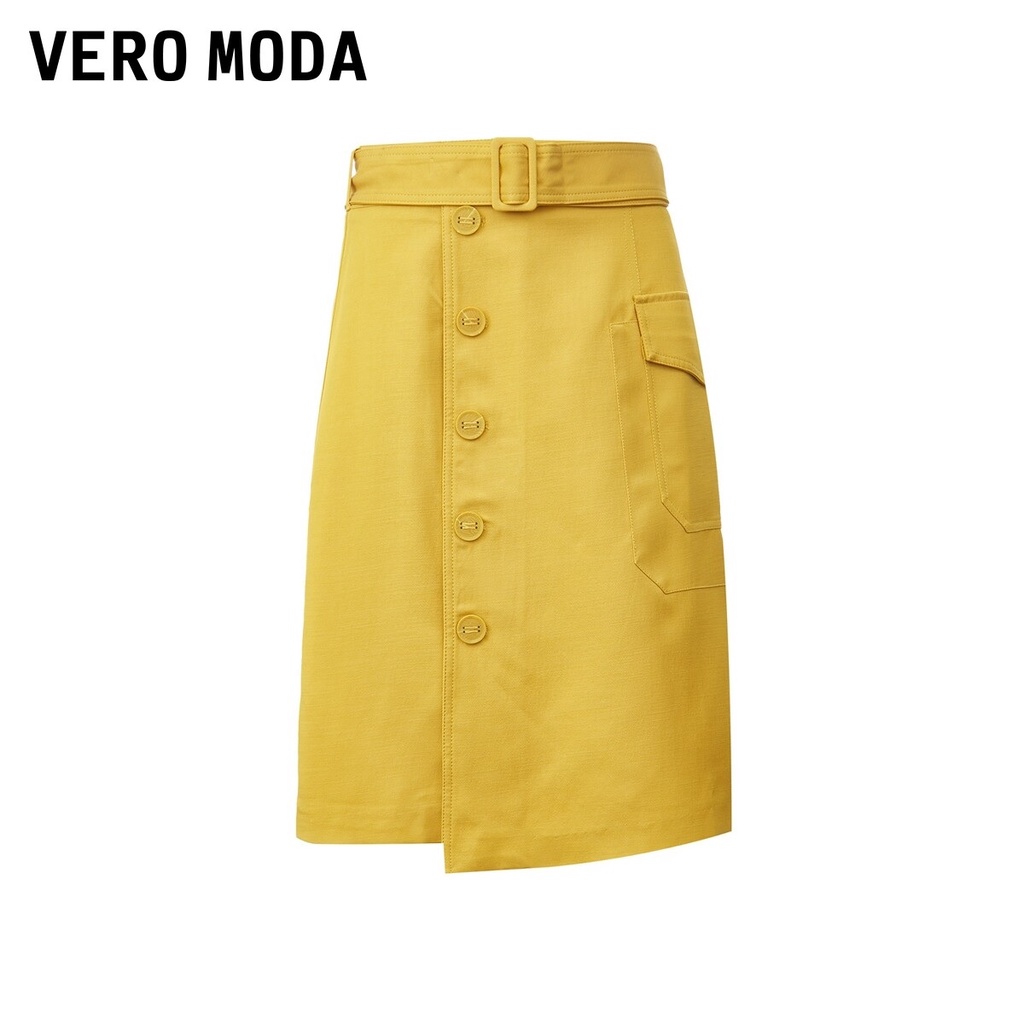 Vero Moda Chân Váy Midi Có Thắt Lưng Cạp Cao Trơn Cho Nữ 321216016
