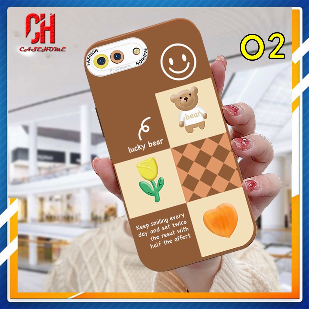 Ốp Điện Thoại Mềm Cho OPPO A54 A15 A5S A3S A16 A95 A7 A5 A9 A31 A53 2020 A12 A1K A16K A54S Reno 4 5F 4F A74 A15S A52 A11K A92 A35 A11 A93 A32 A72 A94 A53S F17 PRO A16S A12S Chocolate Lucky Bear Heart flower Smiley Face Phone Case