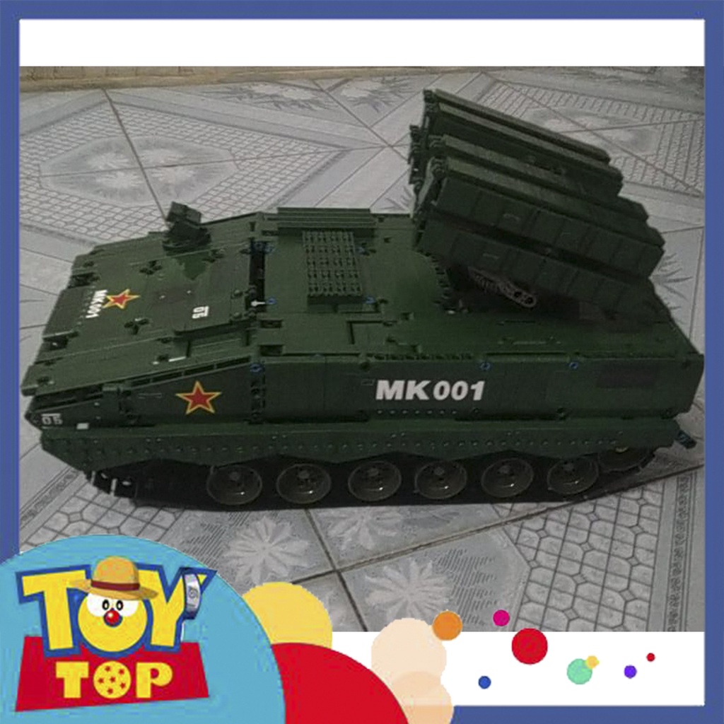 Đồ chơi lắp ráp mô hình xe thiết giáp quân đội cùng tên lửa quân sự chống tăng tank HJ 10 xếp hình Mould King 20001