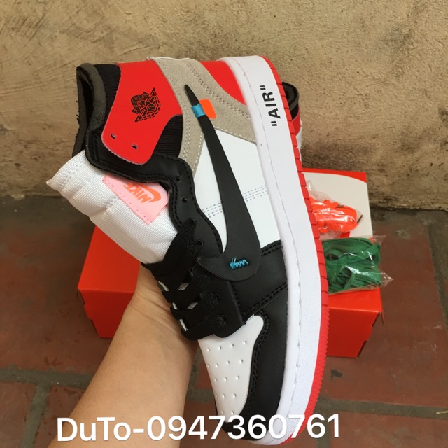 [SALE SỐC-TẶNG DÂY-FULLBOX] Giày jordan 1 OFF WHITE đỏ đen 36->44 NAM NỮ ☑ Chuẩn . `