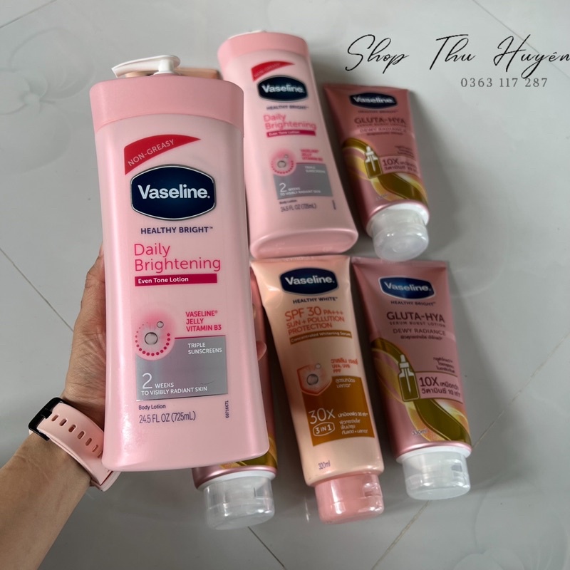 Sữa dưỡng thể Vaseline Healthy White UV Lightening Body Lotion 725ml