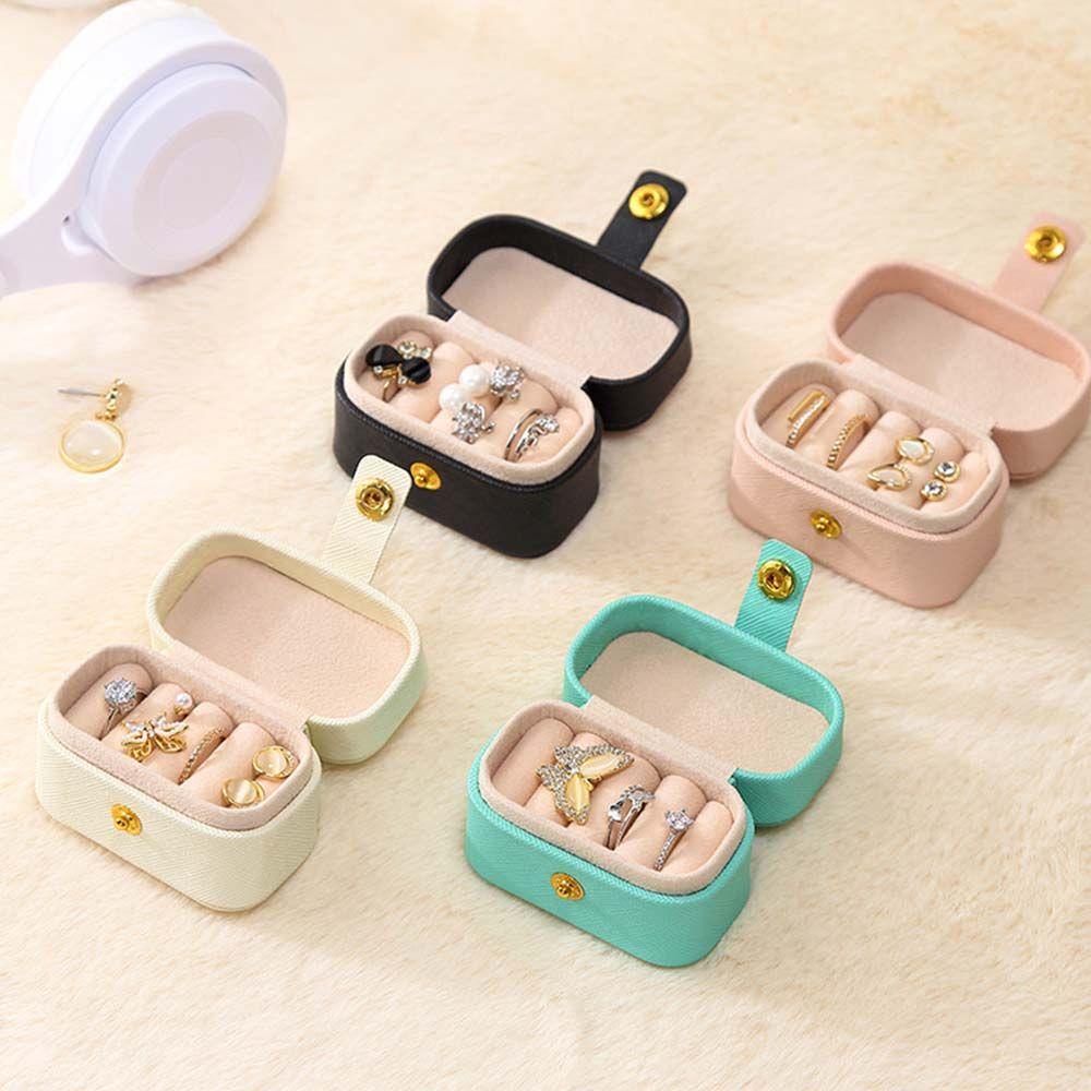 Hộp Đựng Trang Sức Mini Bằng Da PU Chống Thấm Nước Tiện Dụng Giá Đỡ