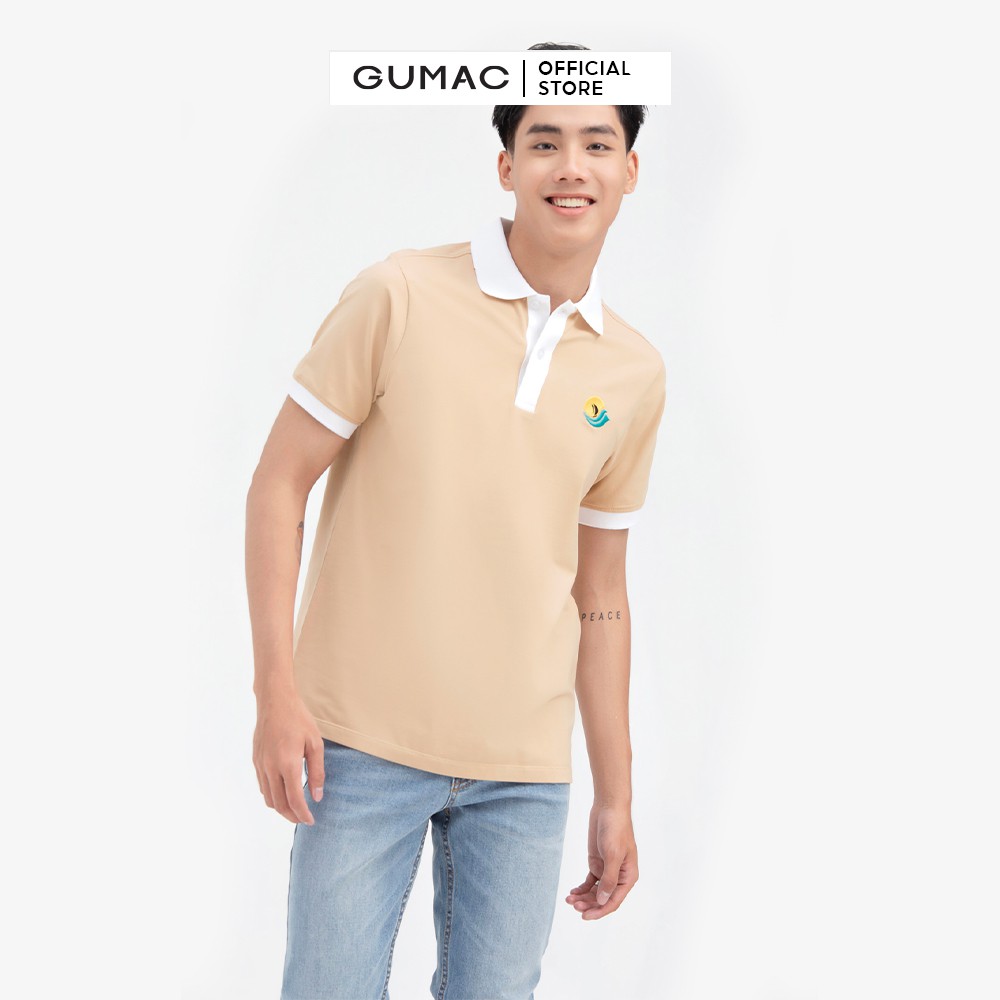 [Mã WABRGD12 giảm 10% đơn 250K] Áo thun polo nam phối bo cổ GUMAC ATNB6101 | BigBuy360 - bigbuy360.vn
