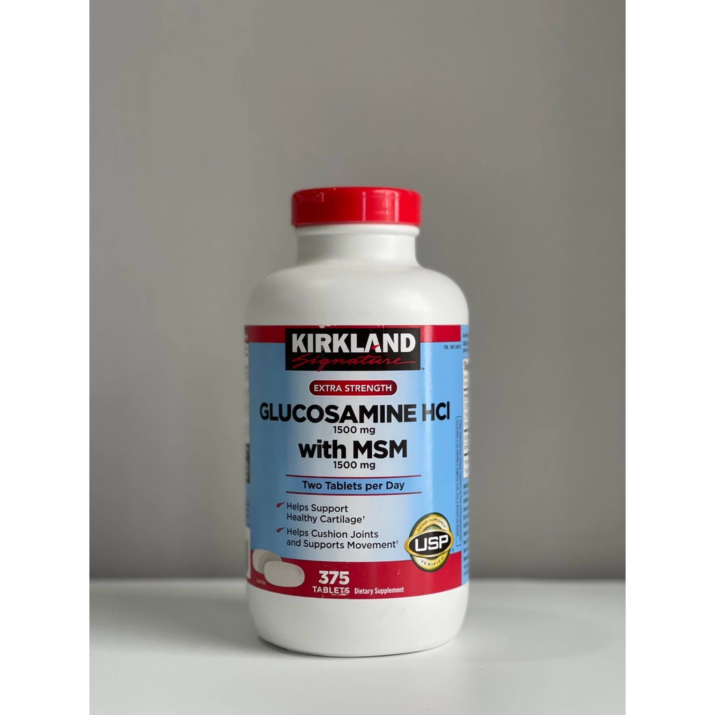 [CHÍNH HÃNG] Viên Uống Giúp Xương Chắc Khỏe Kirkland Glucosamine HCL 1500mg With MSM 1500mg, Hộp 375 Viên Của Mỹ.