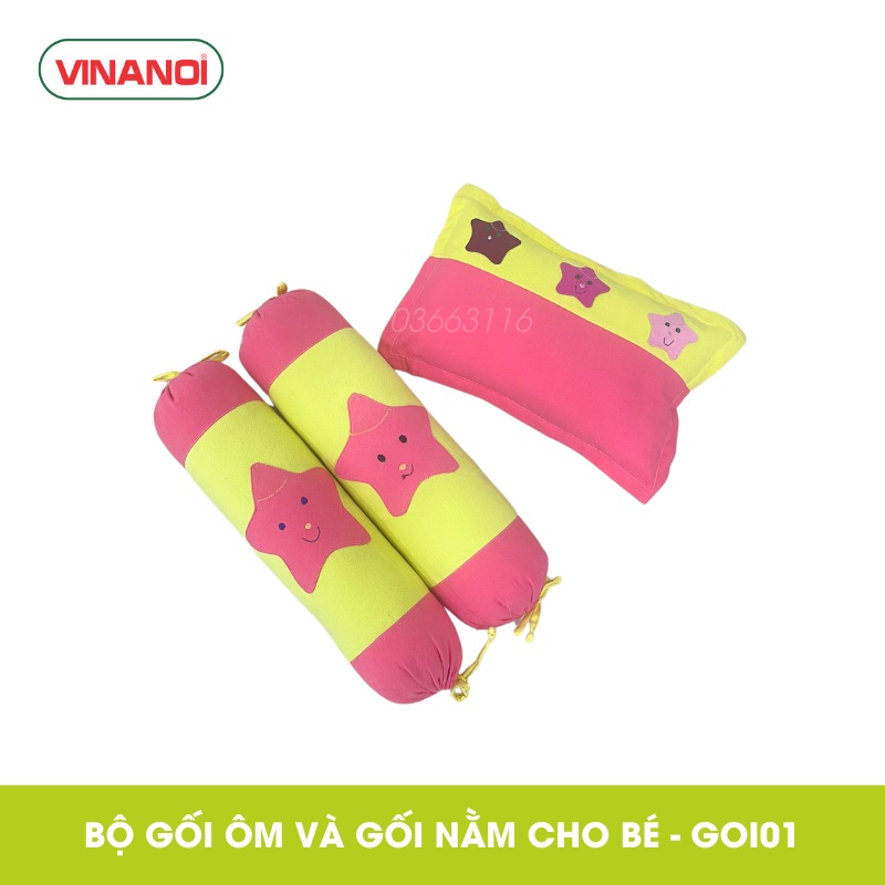 Combo gối ôm và gối nằm cho bé từ 0-2 tuổi, cao cấp, êm ái đưa bé vào giấc ngủ sâu