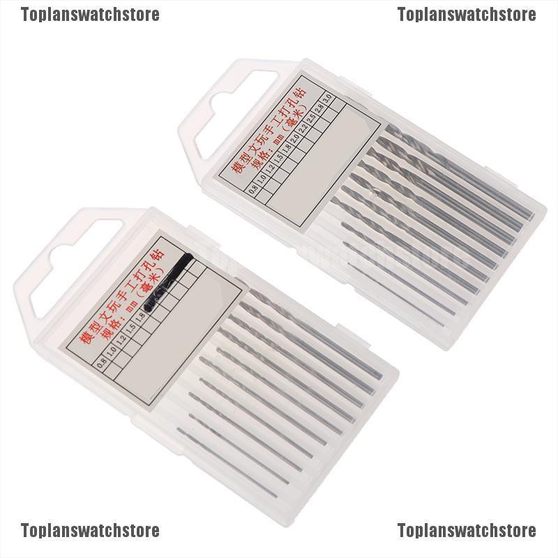 Hộp 10 Mũi Khoan Xoắn Mini 0.8mm-3.0mm
