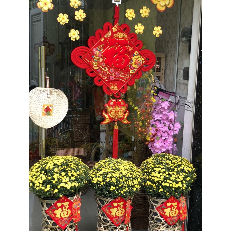 Miếng dán nhung đỏ trang trí tết