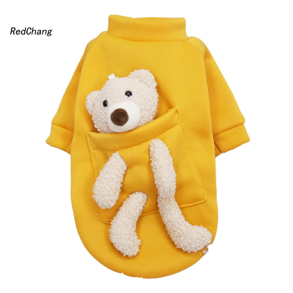 Áo sweater chất vải mềm đính búp bê gấu dễ thương cho cún cưng mặc mùa đông