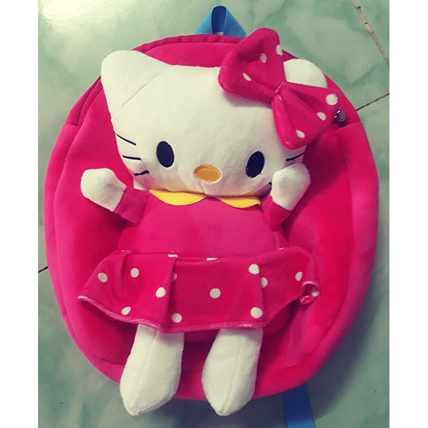 Xả kho Balo Hello Kitty vải nhung cho bé