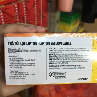 Trà lipton hộp 100 gói