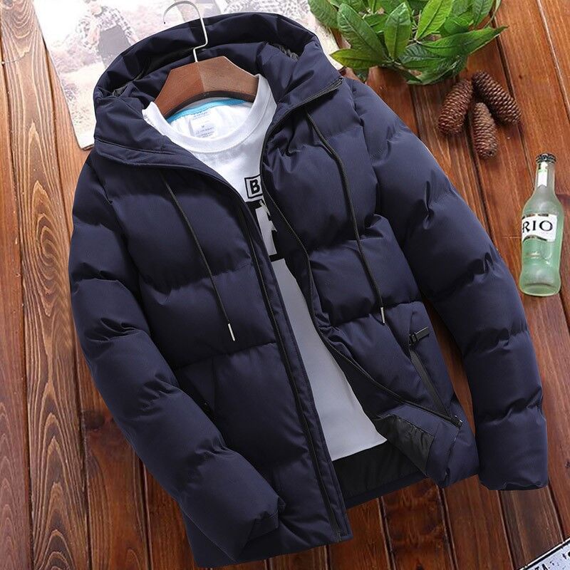 Áo Khoác Đệm Cotton Dày Dáng Ôm Màu Trơn Thời Trang Mùa Đông Mới Cho Nam