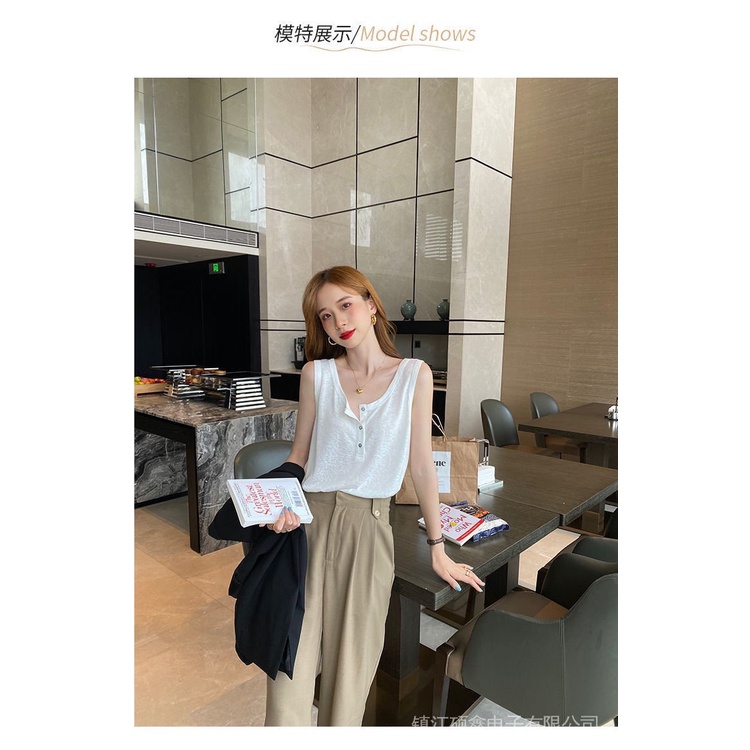 Áo Thun Cotton Mỏng Sát Nách Dáng Chữ A Màu Trắng Thời Trang Cho Nữ