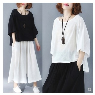 Quần áo cotton dáng rộng thời trang nữ mùa hè